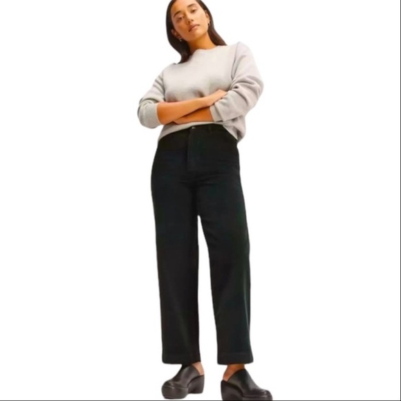 NWT EVERLANE The Corduroy Wide-Leg Pant in Dark Green Size 8